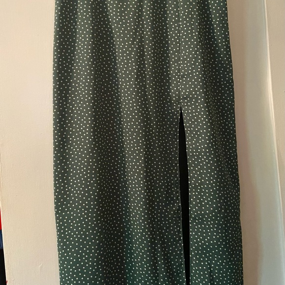 Abercrombie & Fitch Green Polka-Dot Midi Skirt XS new with tags - Picture 6 of 6